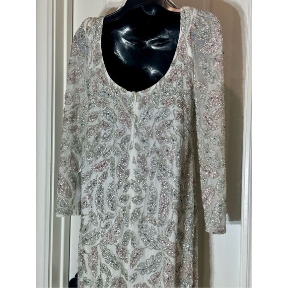 Mac Duggal NWT size 10 ivory floral beaded dress style 5424 - Picture 13 of 13